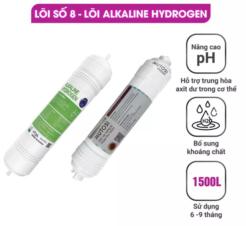 Lõi Chức Năng Lõi Lọc Nước Alkaline Hydrogen  Mutosi