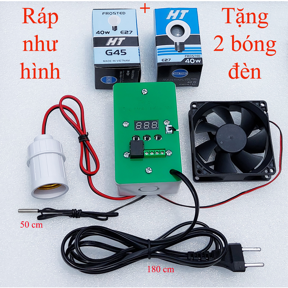 Tự làm máy ấp trứng ráp sẵn như hình tặng 2 bóng đèn