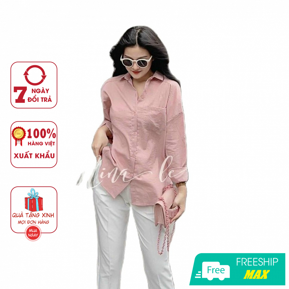 Áo sơ mi nữ hàn quốc kiểu, tà bầu, chất đũi mặc mát mịn, form cực chuẩn thích hợp đi chơi, du lịch, đi làm công sở...