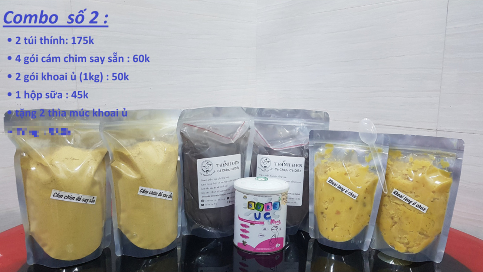 Mồi câu cá chép, diếc số 2 * khoai ủ - sữa bột - thính dụ - cám chim đỏ
