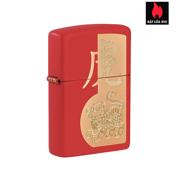 Bật lửa zippo 49701 – zippo year of the tiger design red matte