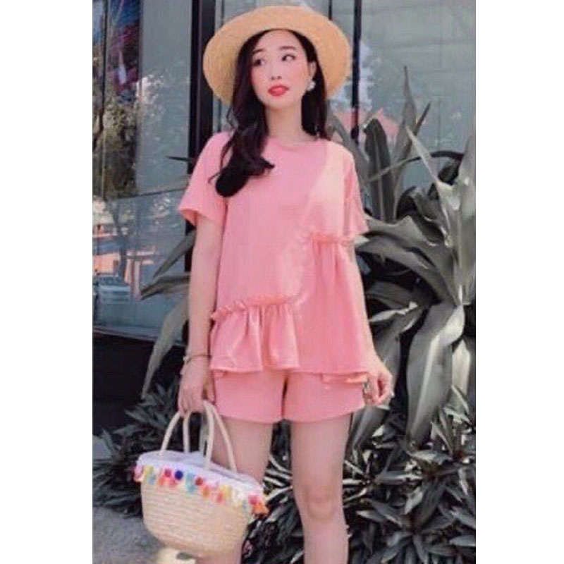 Bộ đồ bầu mùa hè đi chơi mặc nhà chất đũi lụa thiết kế cao cấp đẹp giá rẻ mềm mát