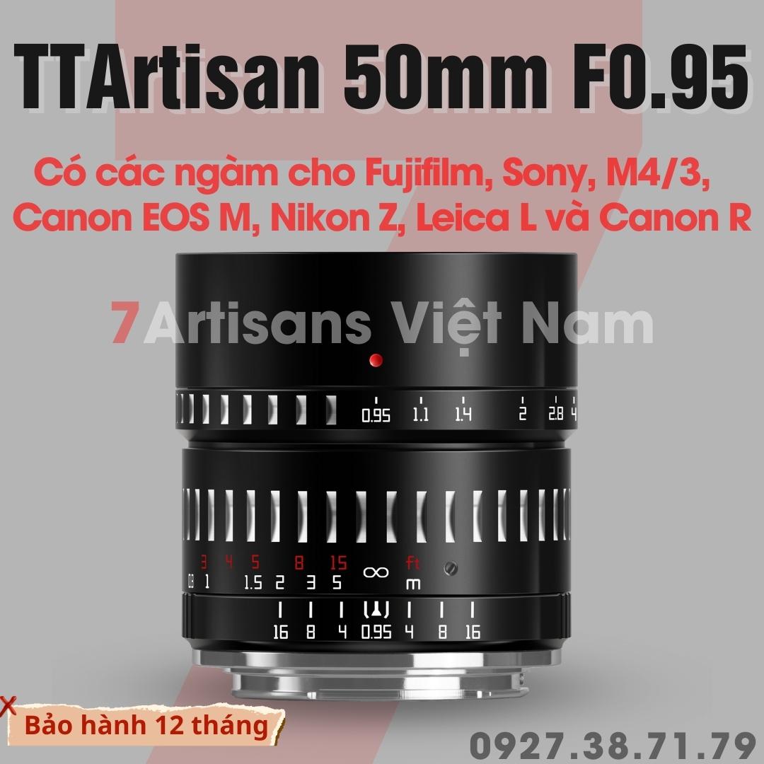 Ống kính TTArtisan 50mm F0.95 chân dung xóa phông cho Fujifilm, Sony, Canon EOS M, Nikon Z, Leica L , Canon R và M4/3
