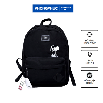 Balo đi học V.A.N.S Snoopy Peanuts – Black ( Hình Chú Cún ) - SB1107A [ ẢNH CHỤP THẬT ]