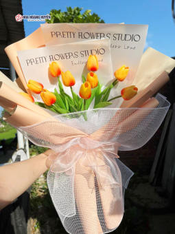 Bó hoa tulip giả | Hoa Hoàng Huyền -hoasaphanoi.vn