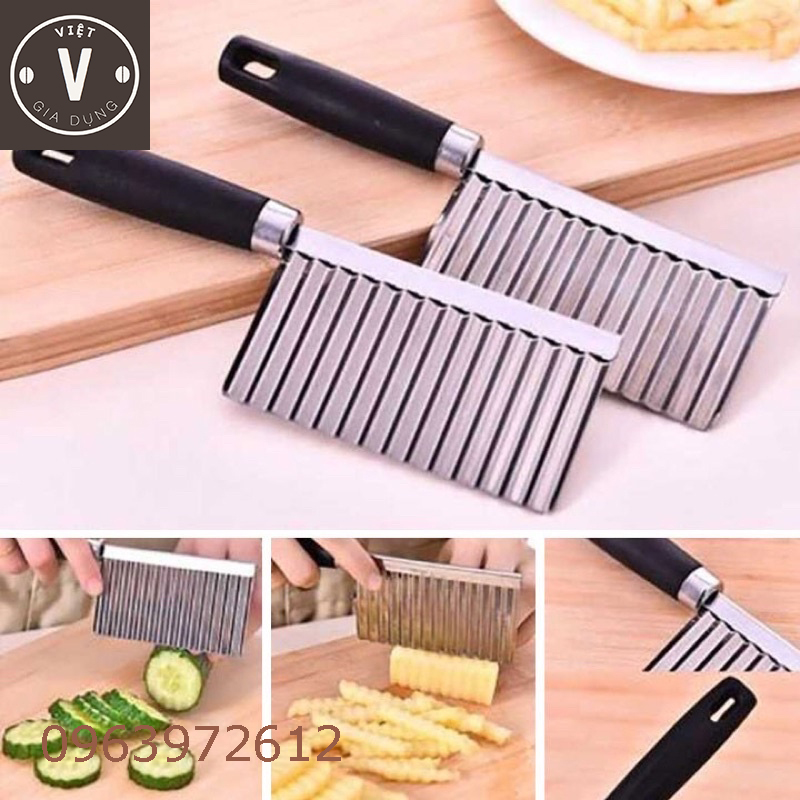 Dao Cuộn Sóng Thái Lát Củ Qủa, Thép Không Gỉ Siêu Chắc Chắn Siêu Bền Bỉ