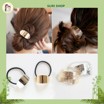 A, Dây Cột Tóc Dây Buộc Tóc Kim Loại Chiếc Lá Thời Trang Hàn Quốc Sang Chảnh Cho Nữ, cột tóc đẹp, cột tóc