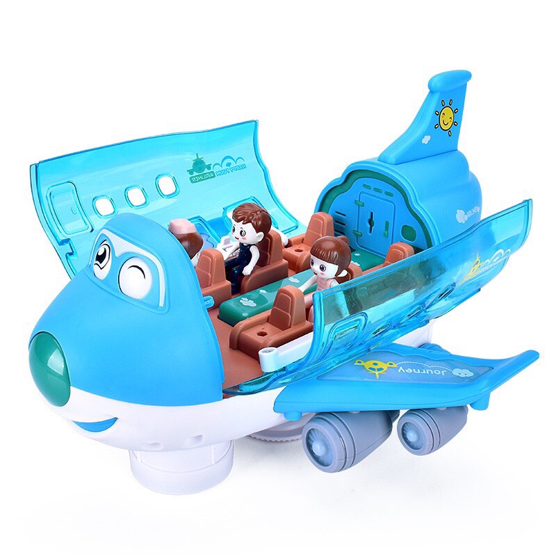 ĐỒ CHƠI TRẺ EM - MÁY BAY MỞ KHOANG NHẠC XOAY, ĐÈN, ÂM THANH, DI CHUYỂN - TẶNG KÈM PIN- NHỰA ABS - KÈM PHỤ KIỆN - PHÙ HỢP CHO BÉ TỪ 01 TUỔI TRỞ LÊN - GIÚP TĂNG KHẢ NĂNG QUAN SÁT, SÁNG TẠO & TÍNH TƯ DUY
