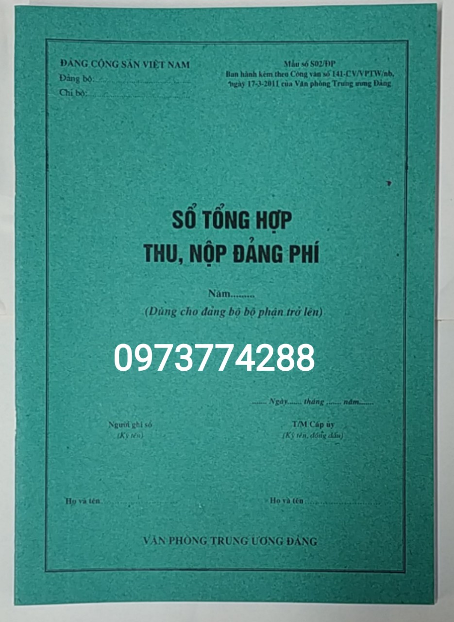 Sổ tổng hợp thu nộp đảng phí