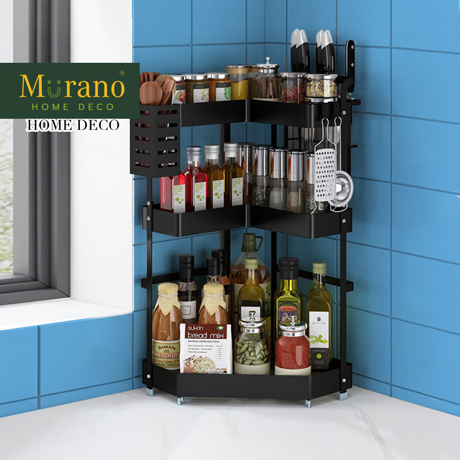 Gambar Murano 2 3 Tier Corner Spice Rack Condiments Seasoing Rack Organizer For Kitchen Countertop Cabinet