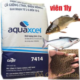 1KG Thức ĂN cá cargill 7414 40% đạm, CÁM CÁ dùng câu cá tra, diêu hồng, chép, rô phi