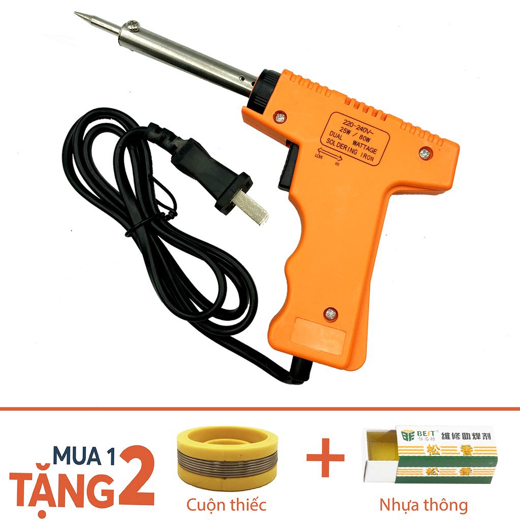 Mỏ hàn nhiệt Soldering IRON 25W/80W tặng kèm nhựa thông và cuộn thiếc