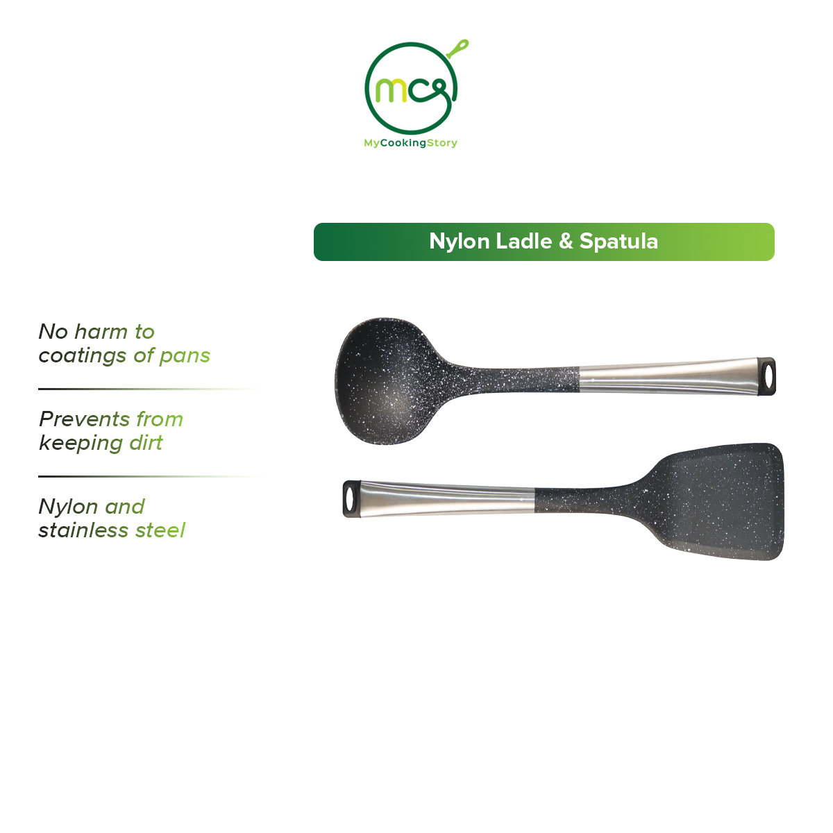 Gambar My Cooking Story   Nylon Ladle   Spatula Stainless Steel Handle