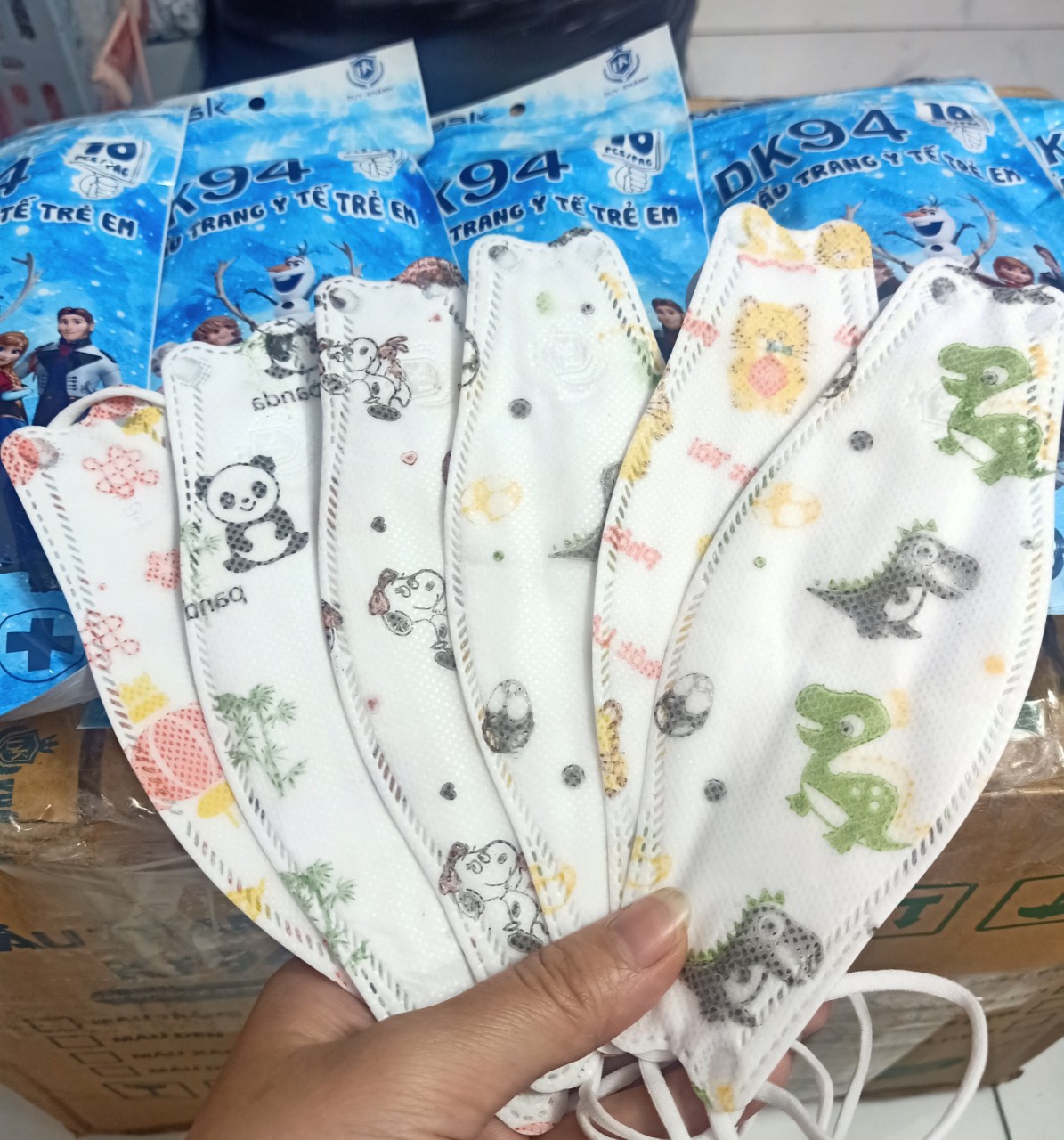 Sét 10-50 khẩu trang trẻ em 4d kf94 cho bé 3-10 tuổi