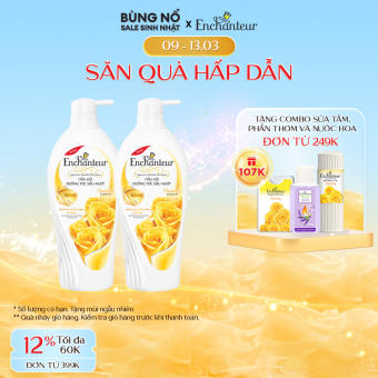 Combo 2 Dầu gội dưỡng tóc siêu mượt Enchanteur Charming Keratin 650gr/Chai