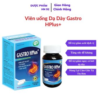 Viên uống dạ dày gastro hplus+, Giảm triệu chứng nóng rát thượng vị đầy bụng, ợ hơi, ợ chua Duocphamhn92  Hộp 50 viên