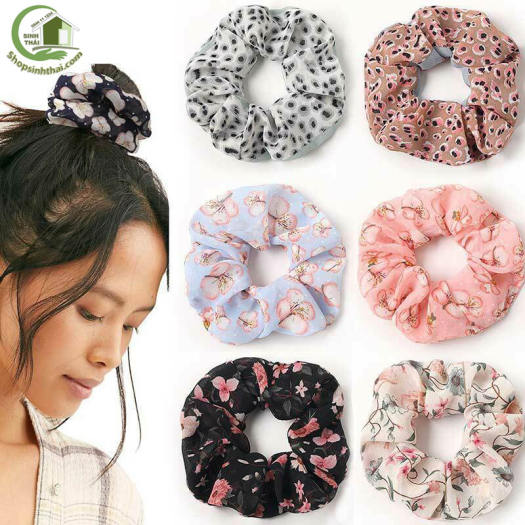 Dây cột tóc vải voan scrunchies dễ thương - giao màu ngẫu nhiên