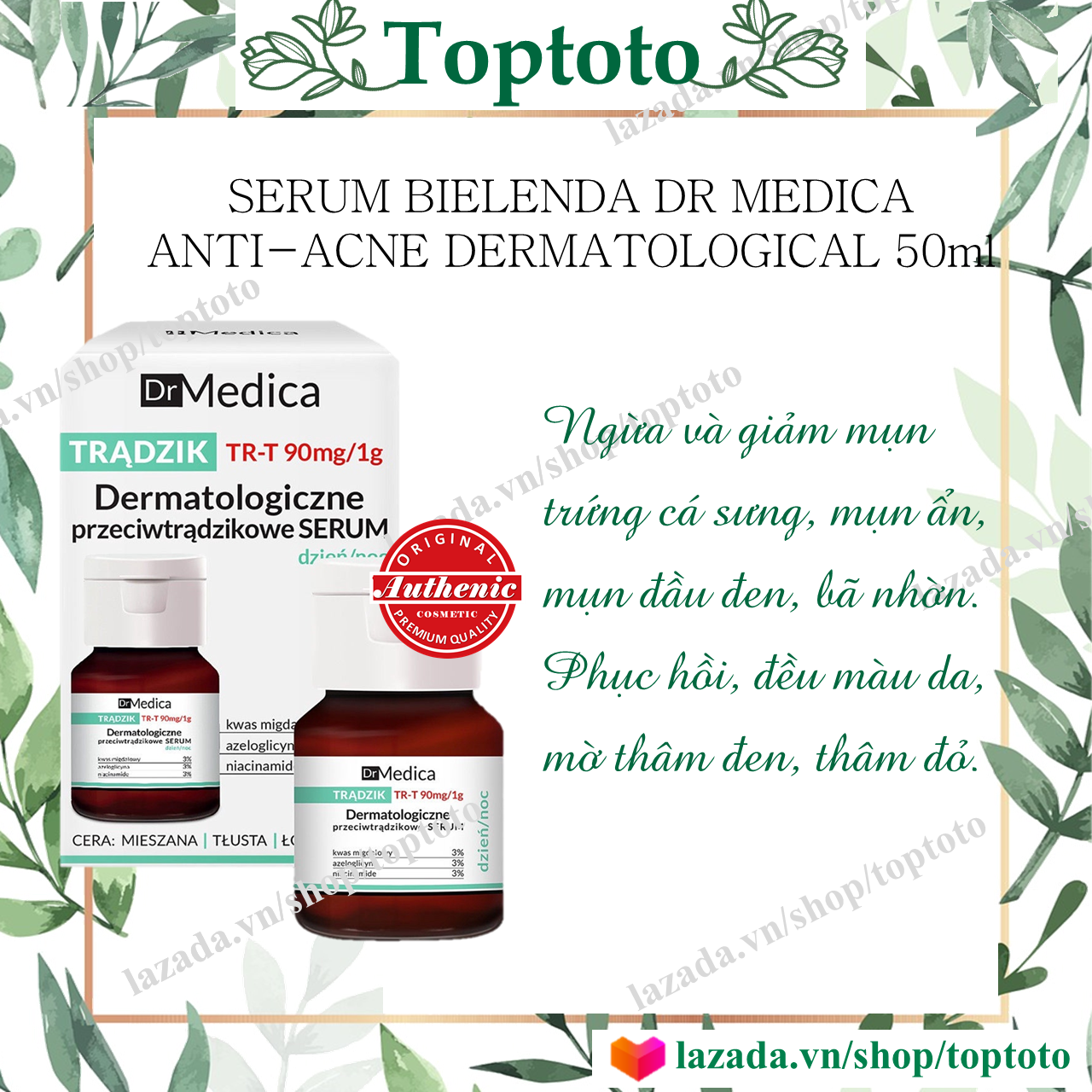 Serum Bielenda Dr Medica Anti-acne Dermatological giảm mụn, ngừa thâm