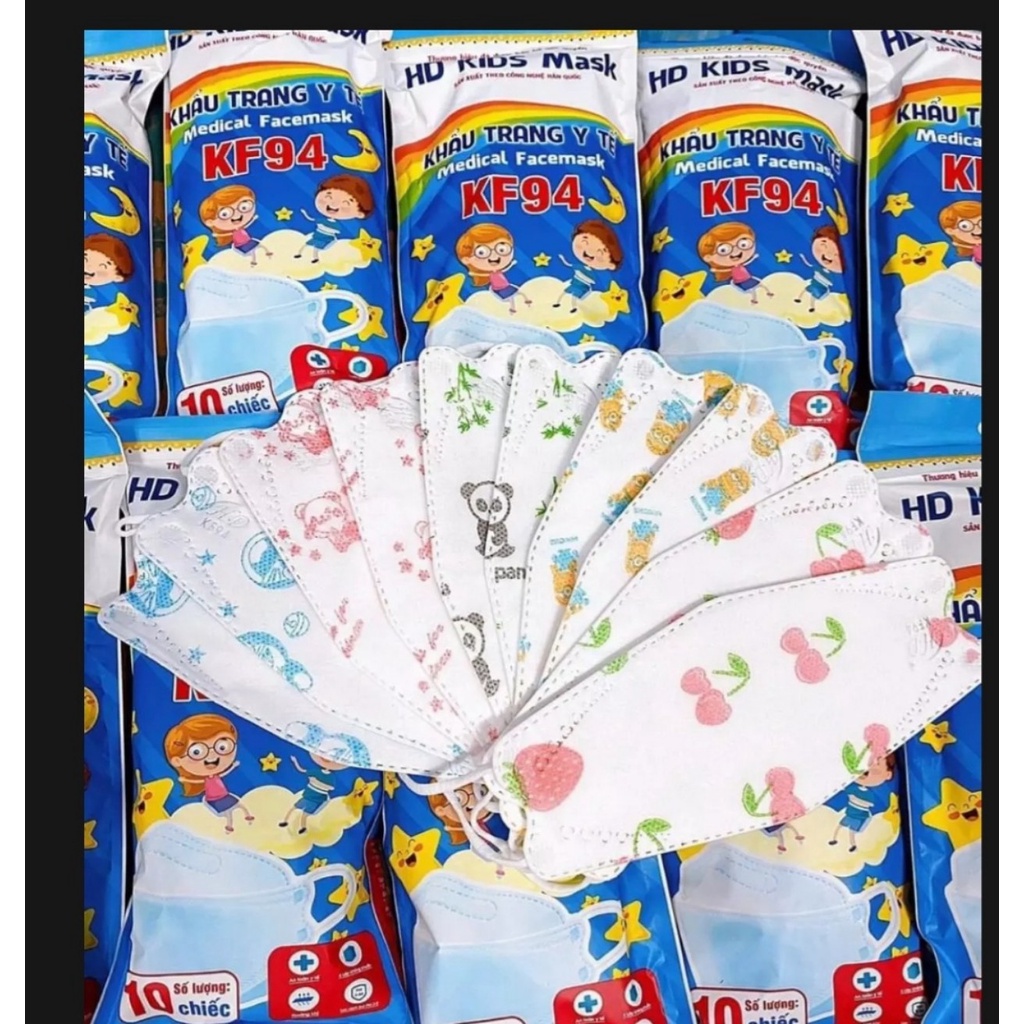 Set 10 Khẩu trang cho bé túi zip 1-8 Tuổi
