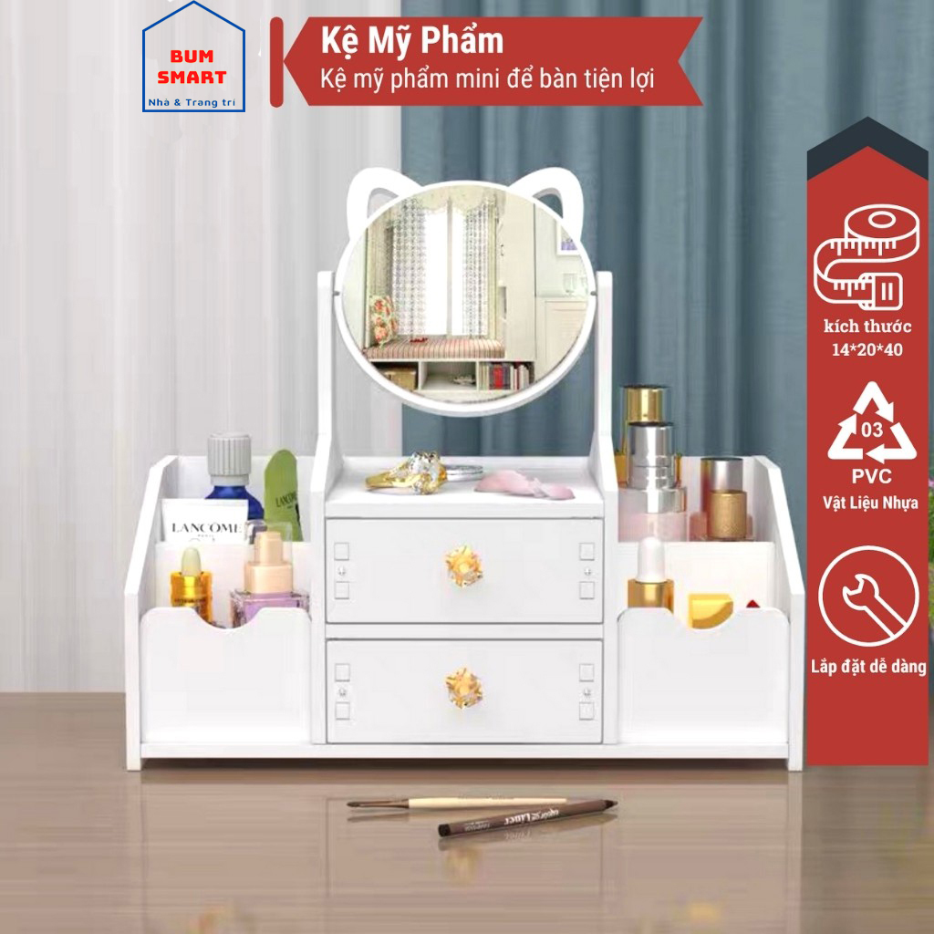 Kệ Tủ Đựng Mỹ PhẩM Mini, tủ đựng đồ trang điểm mini, kệ đựng mỹ phẩm