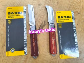 Dao tuốt dây điện dao rọc cáp gọt vỏ dây điện thép không gỉ cán dao ốp gỗ đỏ Baihu 031195 và 031205 bán lẻ từng cây