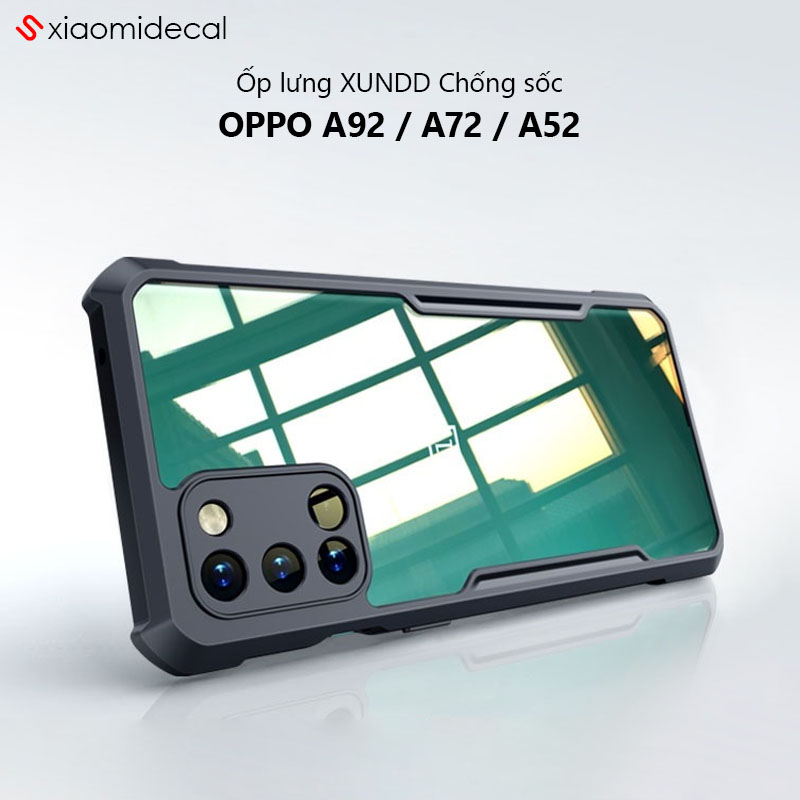 Ốp lưng xundd oppo a92 / a72 / a52 mặt lưng trong, viền tpu, chống sốc