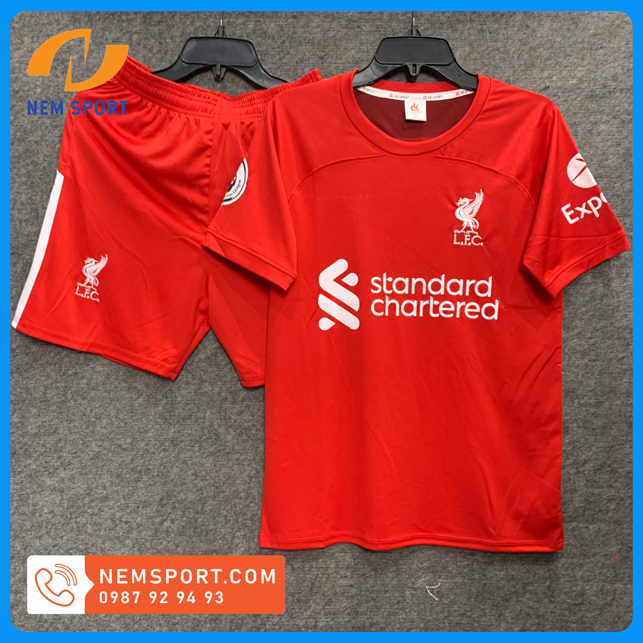 Quần áo đá bóng clb livepool sân nhà màu đỏ 2022, áo đá banh livepool màu đỏ 2022