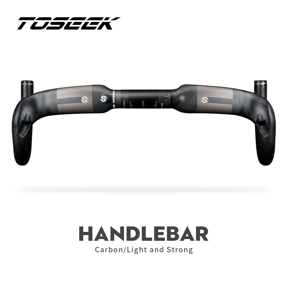 TOSEEK Đường Đua Hoàn Toàn Bằng Carbon UD Mờ, Tay Lái Xe Đạp Đua Xe Đạp Thanh Cầm Tay Đường 31.8X400/420/440Mm