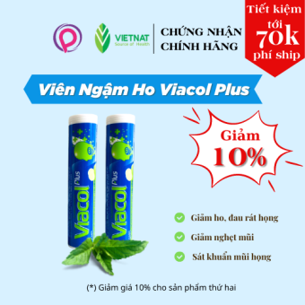 Viên ngậm giảm đau họng Viacol Plus (tuýp 20v)