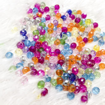 30 Hạt đá pha lê tròn bẹt 6MM nhiều màu làm trang sức Hạt pha lê kết vòng tay đính kết trang phục sang trọng [GÓI 30 HẠT SIZE 6MM]