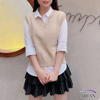 Áo gile nữ mỏng cổ tim