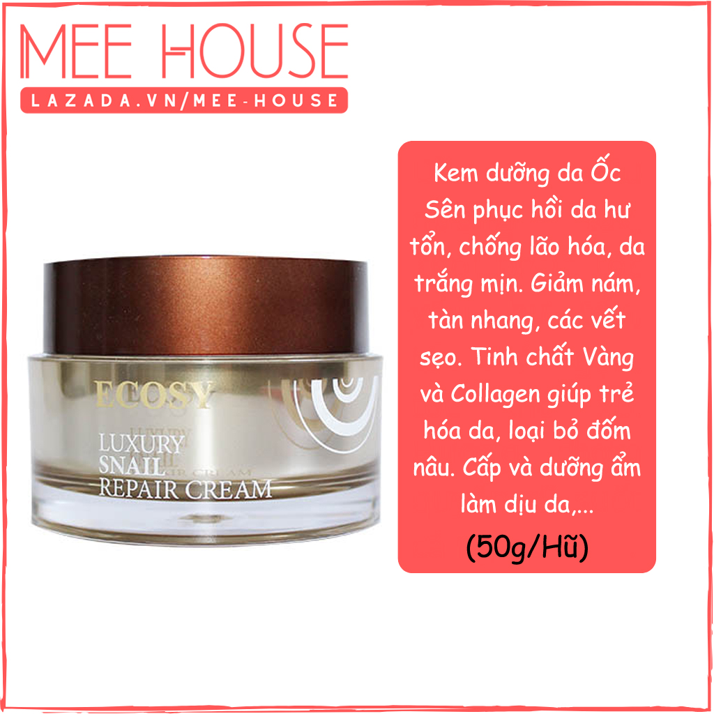 Kem dưỡng da ốc sên ecosy luxury snail repair cream 50g