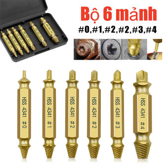 bộ tháo vít toét đầu 6 mũi hai đầu tháo ốc gãy - dụng cụ lấy ốc gãy