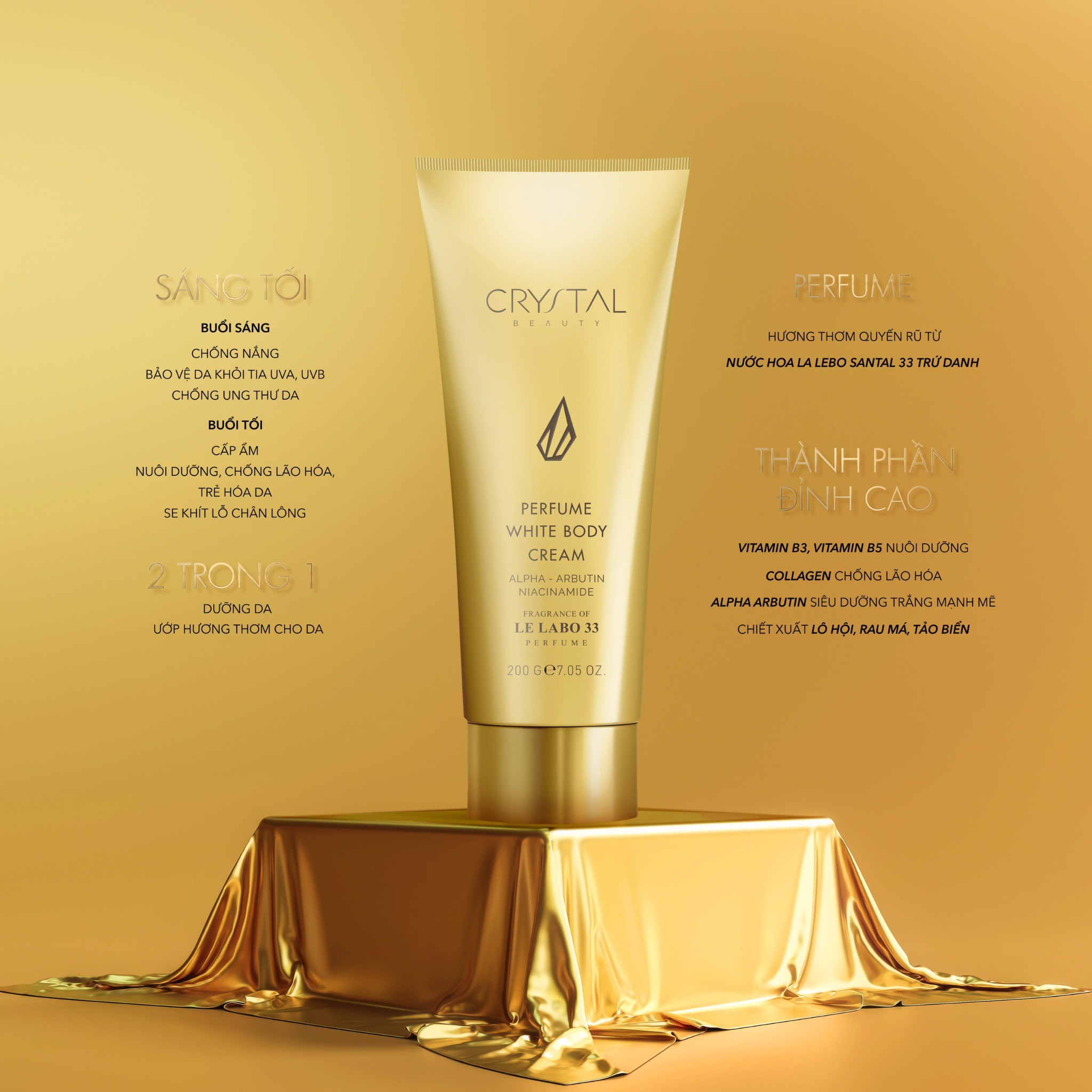 Kem Dưỡng Trắng Da Body Crystal Perfume White Body Cream Hương Nước Hoa Le Labo 33