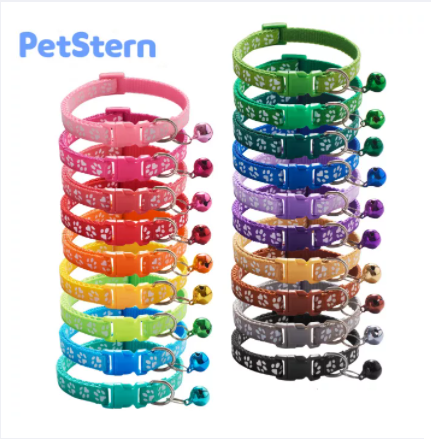 PetStern Pets Dog Collar,Dog Collar with Floral Patterns - Soft Collar with Bell Multiple Colors Adjustable for Small Medium Large Dogs ราคา 8 บาท*ส่งฟรี