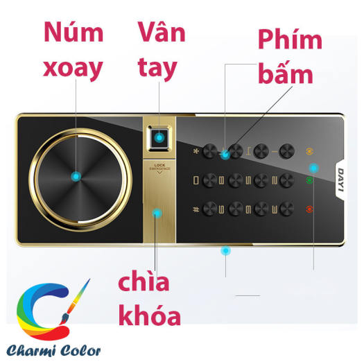 Két sắt điện tử khoá vân tay 4C-5KD cao cấp chuẩn Châu Âu, có cảm ứng vân tay nhận dạng