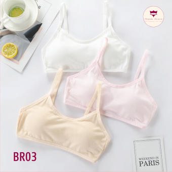 Charm Store - Áo lá học sinh cotton mút đệm mỏng có thể tháo rời dành cho học sinh cấp 1 cấp 2 - áo bra nữ / áo lót học sinh / áo ngực học sinh BR03