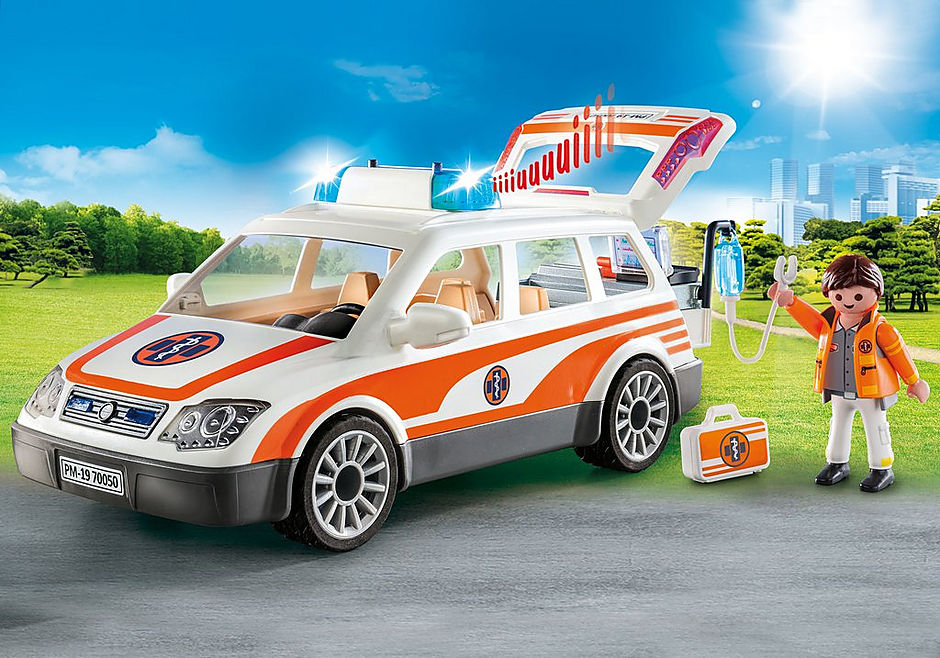 Playmobil City Life set # 70049 (2018) Ambulance with Flashing Lights  review 