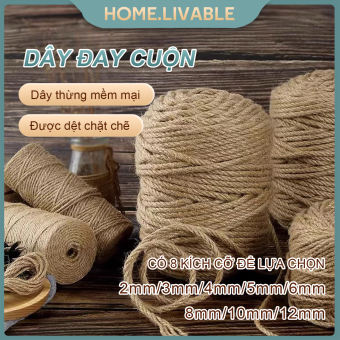Dây thừng trang trí Dây đay Dây gai trang trí Hanmade size 2mm,3mm,4mm,5mm,6mm,8mm,10mm,12mm
