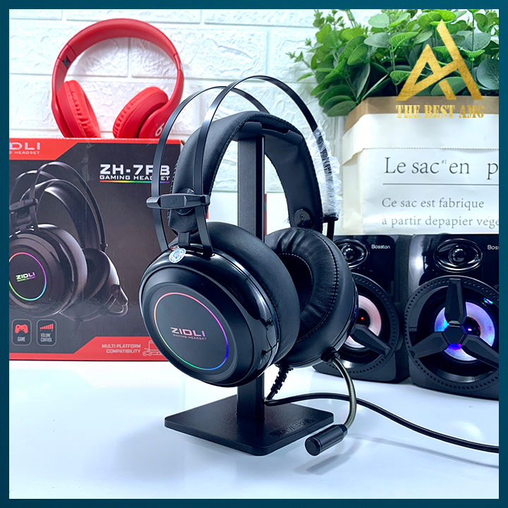 Tai nghe gaming chụp tai có mic led rgb headphone có dây zidli zh7 rb - tai nghe máy tính laptop pc chơi game bass cực mạnh âm thanh siêu trầm
