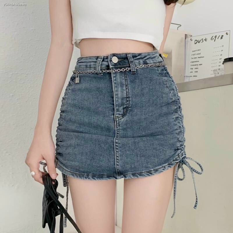 Chân váy ngắn jean co giãn quần váy jean denim ls36