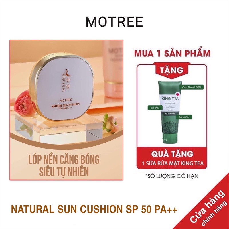Tặng srm ,motree_ cushion chống nắng lựu sâm spf pa+++ , cushion chống nắng lựu sâm motree, chống nắng vật lý, chống nắng và make up, cushion 3 in1, natural sun cushion hàn quốc, chống nắng lựu sâm motree