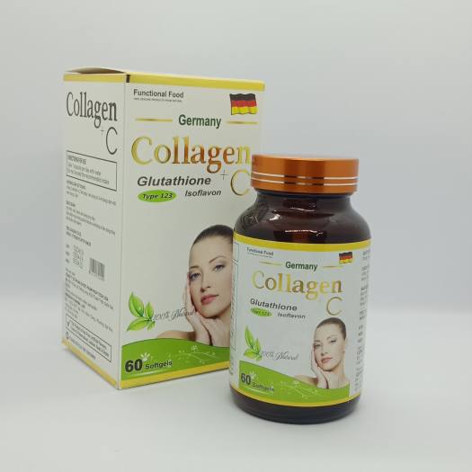 Viên uống Collagen đẹp da - COLLAGEN +C, Chống lão hóa, mờ thâm nám, ngăn ngừa nếp nhăn, sạm da, giúp da căng mịn, tươi sáng ( hộp 60 viên)