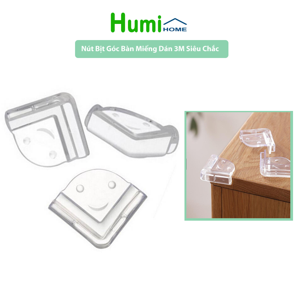 Set 4 Miếng Bịt Góc Bàn, Bọc Cạnh Bàn Silicon Miếng Bịt Cạnh Cầu Thang Tránh Va Đập - An Toàn Cho Bé Và Người Già