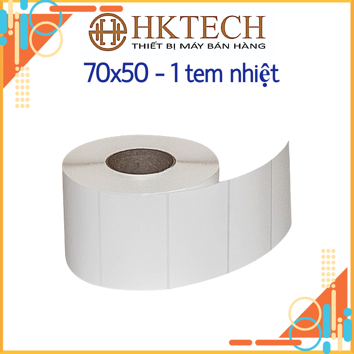 Combo 10 cuộn decal nhiệt in tem nhãn, mã vạch 600 tem khổ 70x50 mm, cuộn 30m