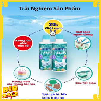 Nước tẩy trắng quần áo cực mạnh WHITE CLEAN - Thuốc tẩy quần áo cho bé - tẩy mốc ố vàng Quần Áo - Không làm hỏng màu quần áo [ FREESHIP TOÀN QUỐC ]