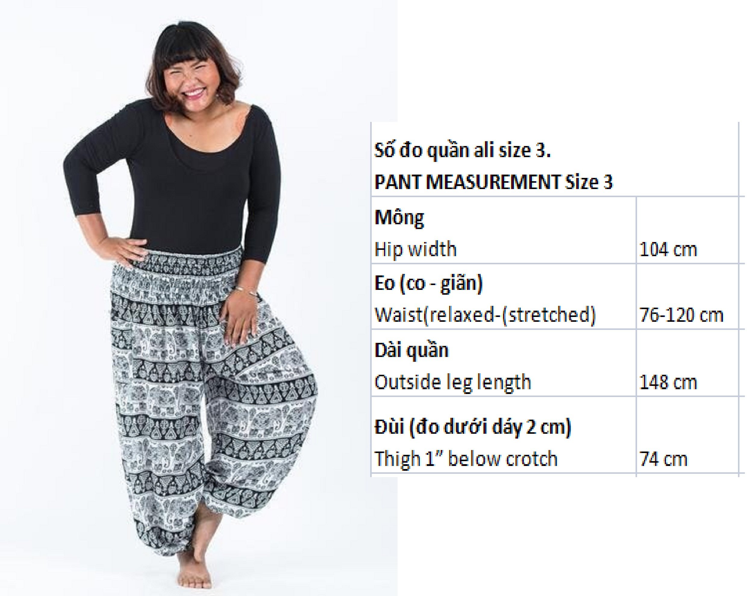 Quần alibaba size 3