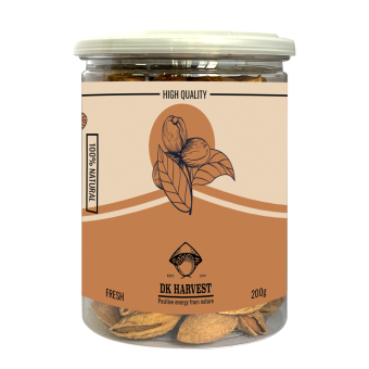 Hạt hạnh nhân rang bơ DK Harvest nhập khẩu - Hộp 200g - đồ ăn vặt siêu ngon, đồ ăn vặt văn phòng