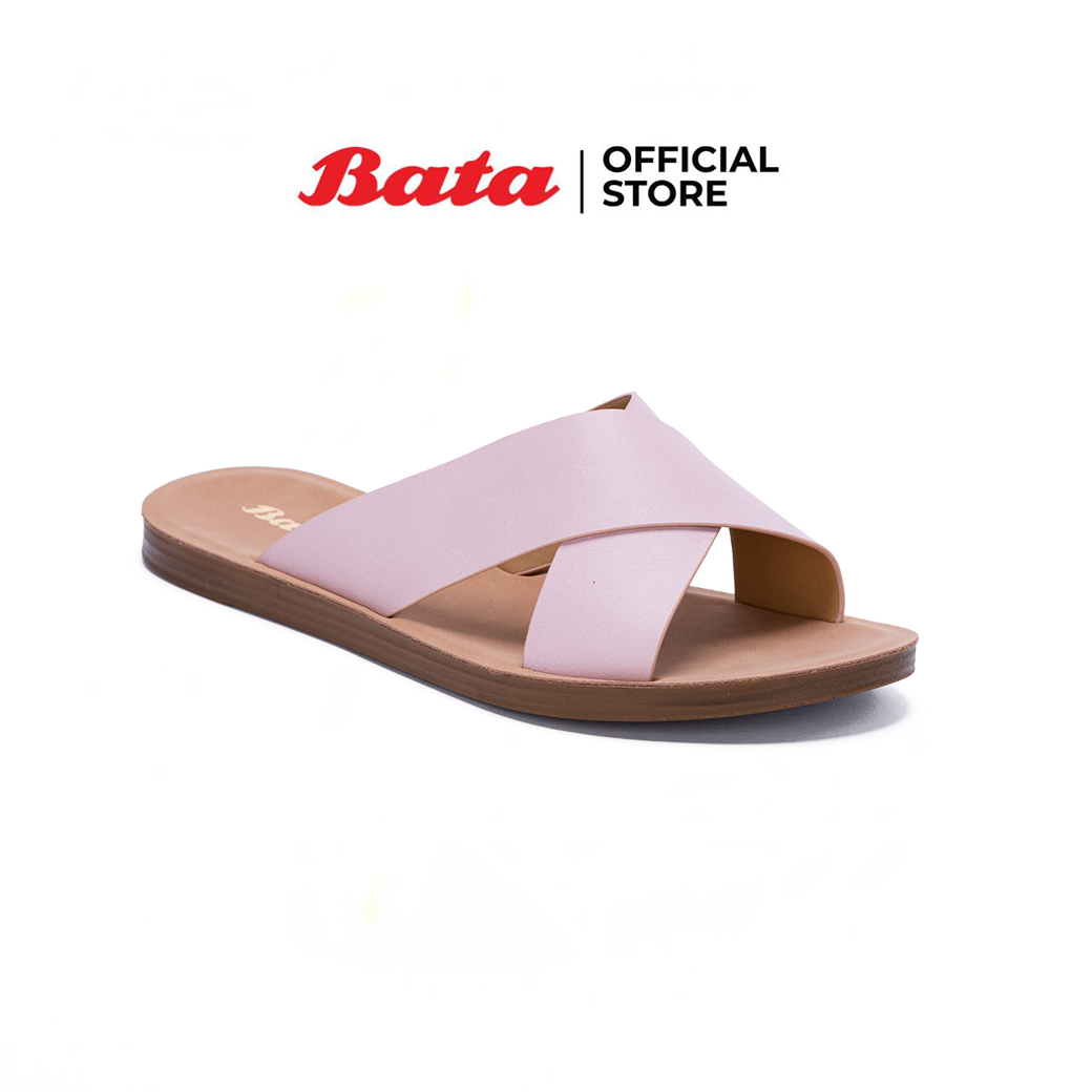Bata บาจา รองเท้าแตะส้นแบน รองเท้าแตะแฟลต รองเท้าแตะลำลอง สำหรับผู้หญิง รุ่น Leo สีชมพูดัสตี้ 5615173 ราคา 399 บาท*ส่งฟรี