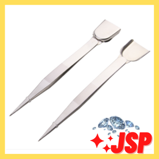 Kẹp nhíp 2 đầu dùng cho đá quý kim cương gắp kẹp đá phụ kiện trang sức.